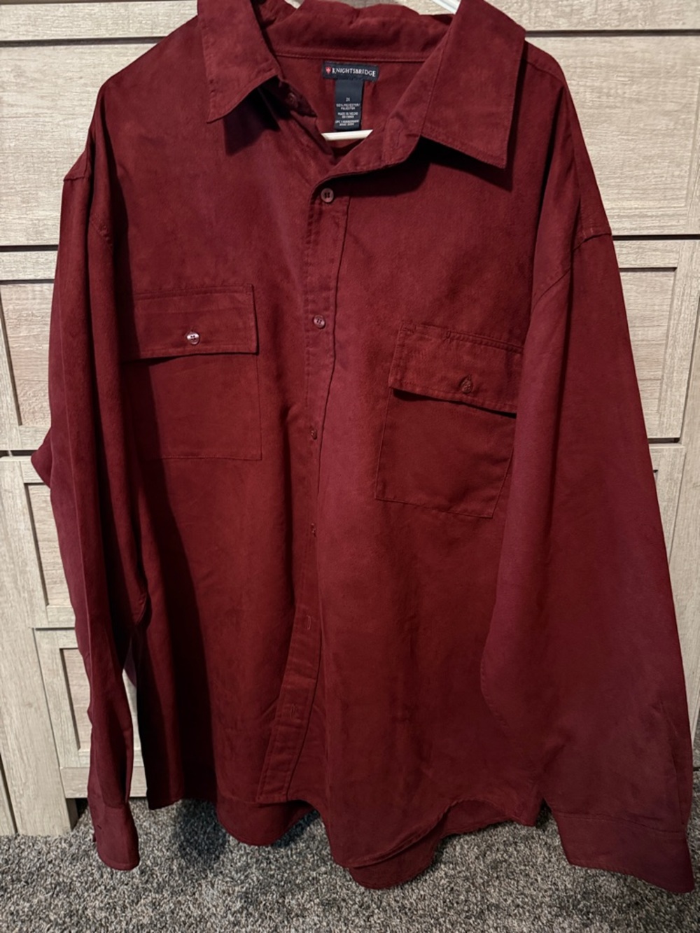 Croft & Barrow Men's Casual Button-Down Shirt - Deep Burgundy
